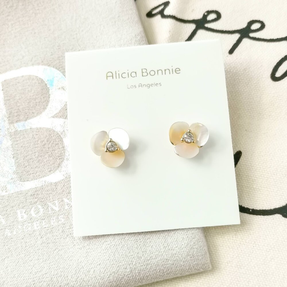 Alicia Bonnie Reversible Earrings - Shimmer - Mother Pearl Gold